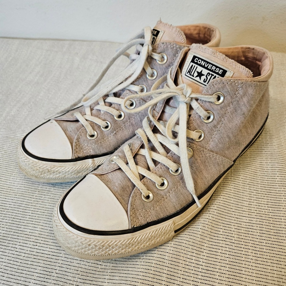 Converse Chuck Taylor All Star Madison Mid Top Grey Pink Textile Sneakers 9